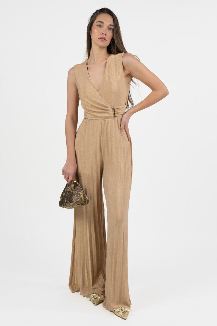 Tuta in Lurex con Pantalone Plissé oro - Gaudì