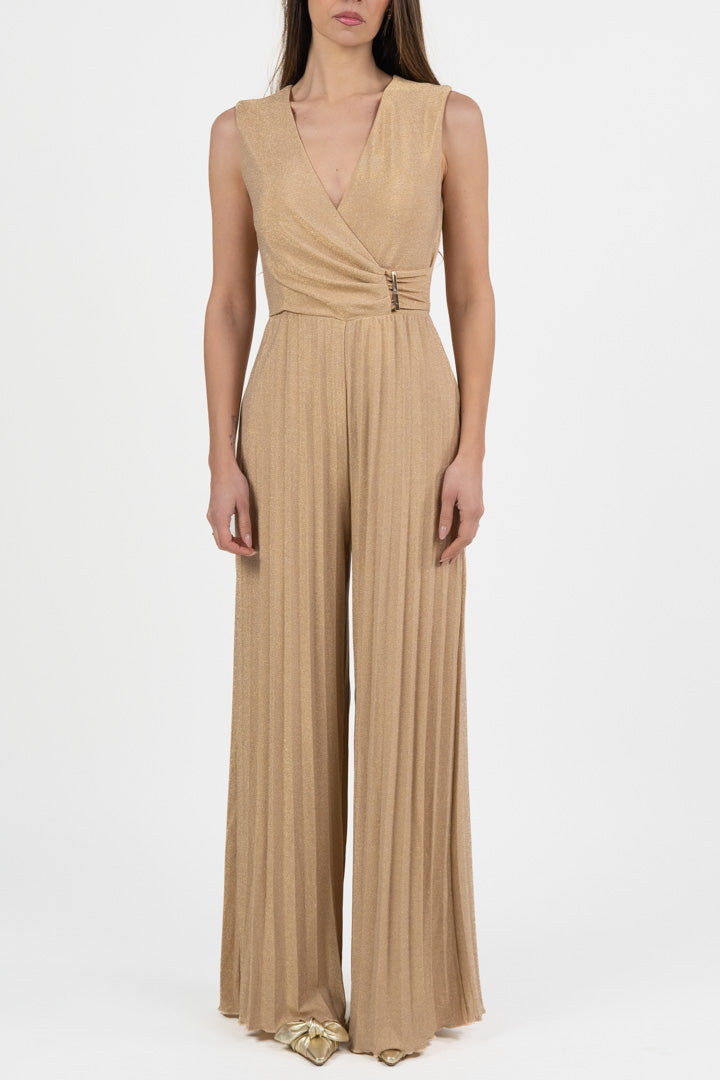 Tuta in Lurex con Pantalone Plissé oro - Gaudì