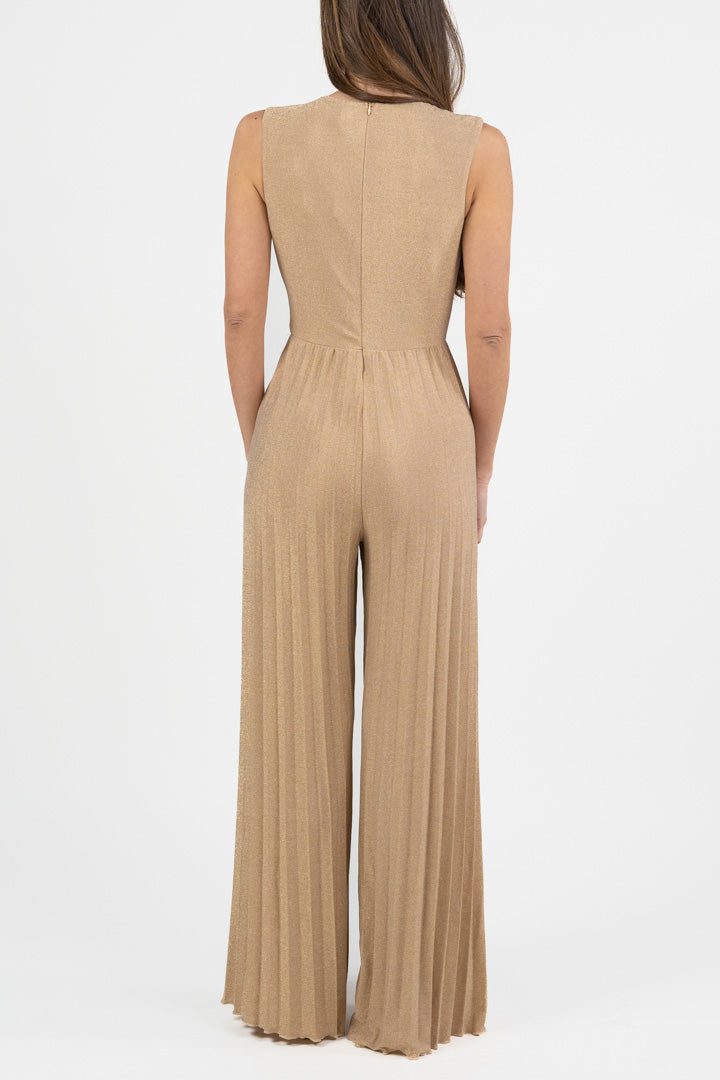 Tuta in Lurex con Pantalone Plissé oro - Gaudì