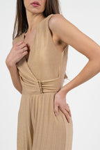 Tuta in Lurex con Pantalone Plissé oro - Gaudì