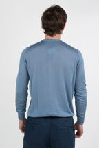 Maglia Girocollo in Filo di Cotone – Azzurro Polvere - Out Fit