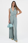 Tuta in Lurex con Pantalone Plissé azzurro - Gaudì