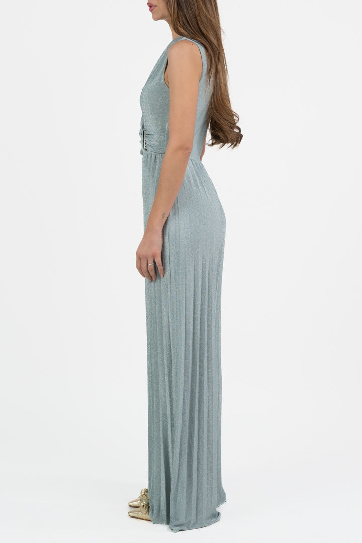 Tuta in Lurex con Pantalone Plissé azzurro - Gaudì