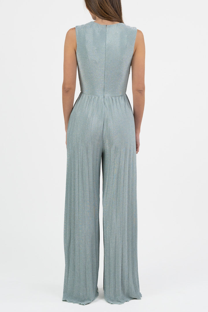 Tuta in Lurex con Pantalone Plissé azzurro - Gaudì