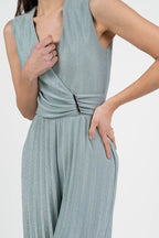 Tuta in Lurex con Pantalone Plissé azzurro - Gaudì