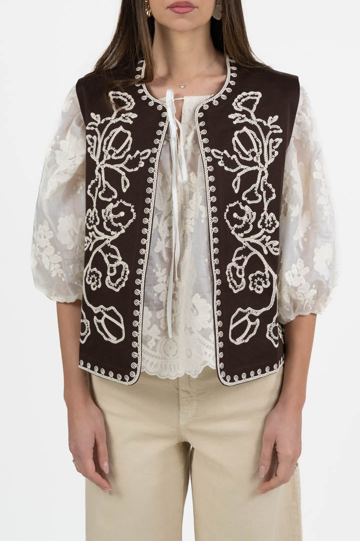 Gilet con Ricami - PennyBlack