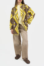Cardigan i Fantasia Marrone e Giallo - Vicolo