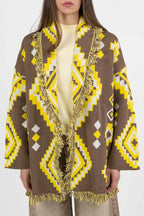 Cardigan i Fantasia Marrone e Giallo - Vicolo