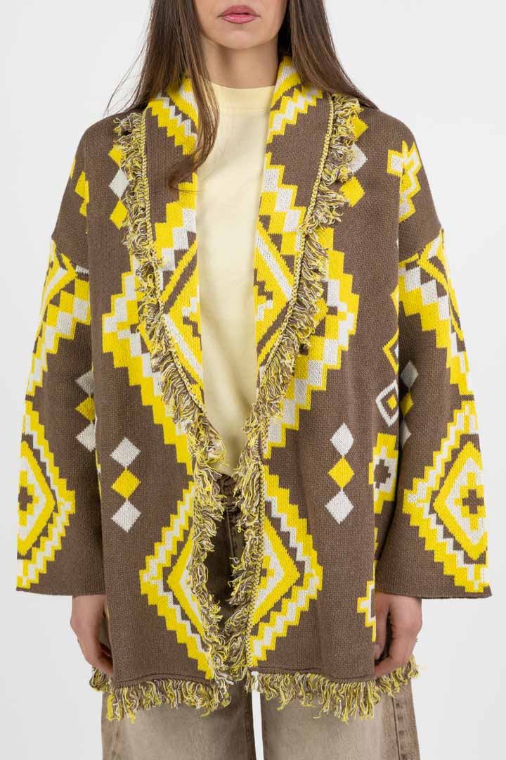 Cardigan i Fantasia Marrone e Giallo - Vicolo