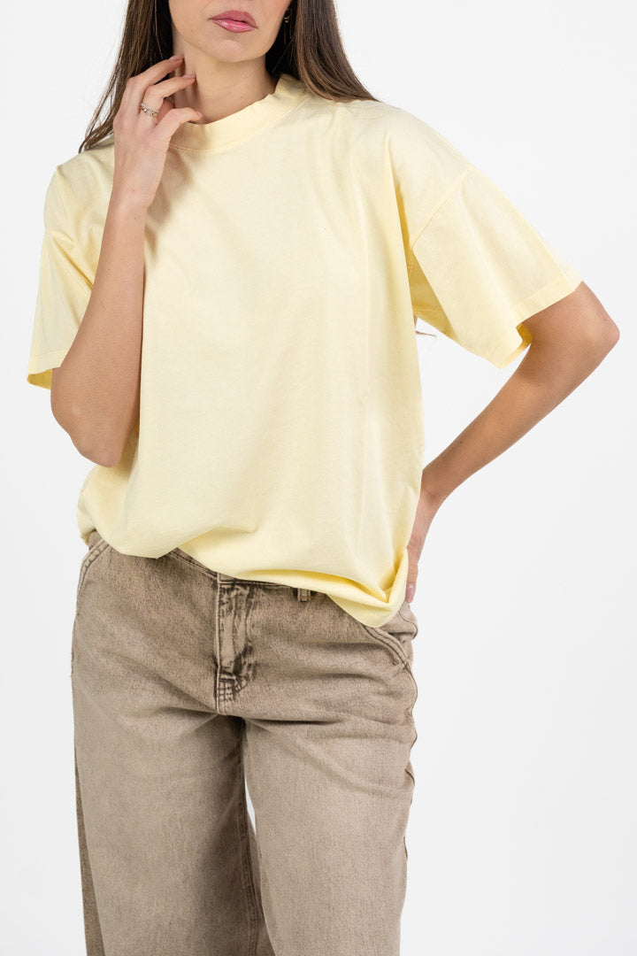 T-shirt Oversize in Cotone – Giallo Pastello - Vicolo