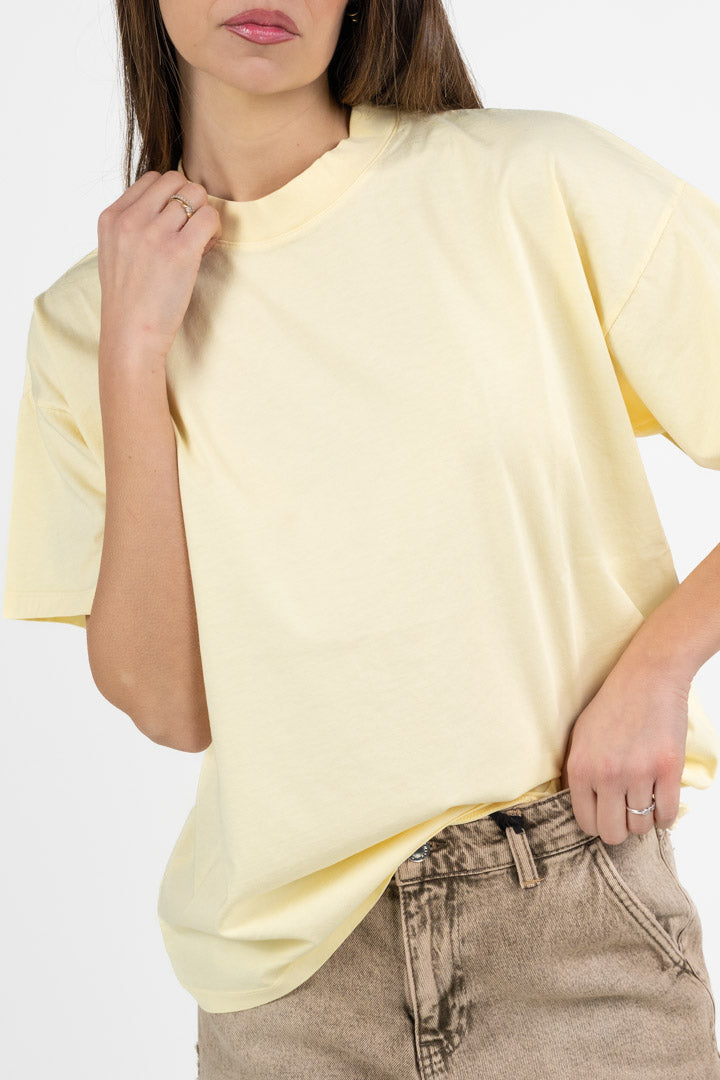 T-shirt Oversize in Cotone – Giallo Pastello - Vicolo
