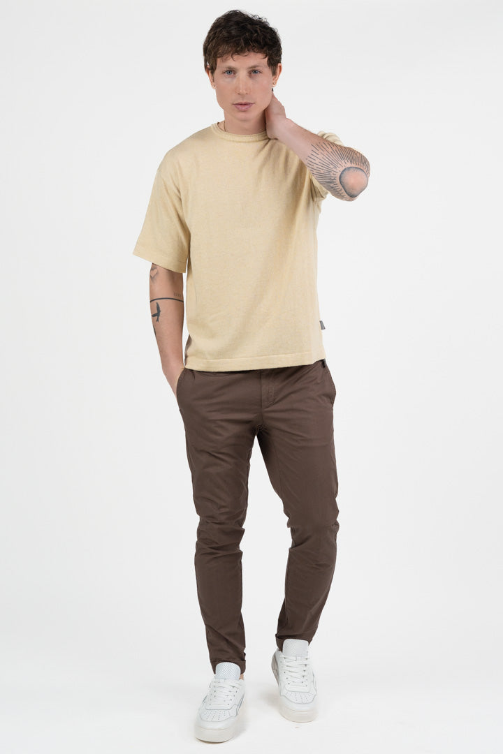 Maglia in Filo di Cotone beige - Out Fit