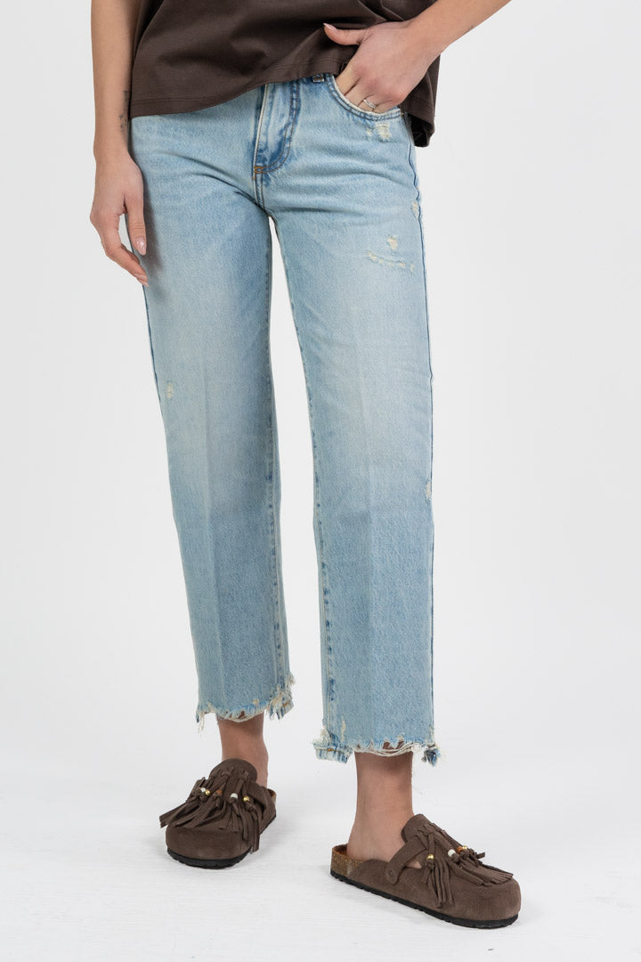 Denim Straight Leg con Orlo a Taglio Vivo - Vicolo