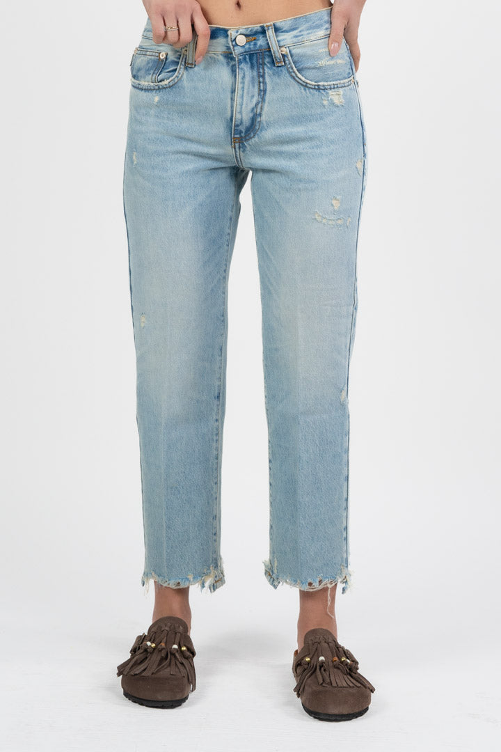 Denim Straight Leg con Orlo a Taglio Vivo - Vicolo
