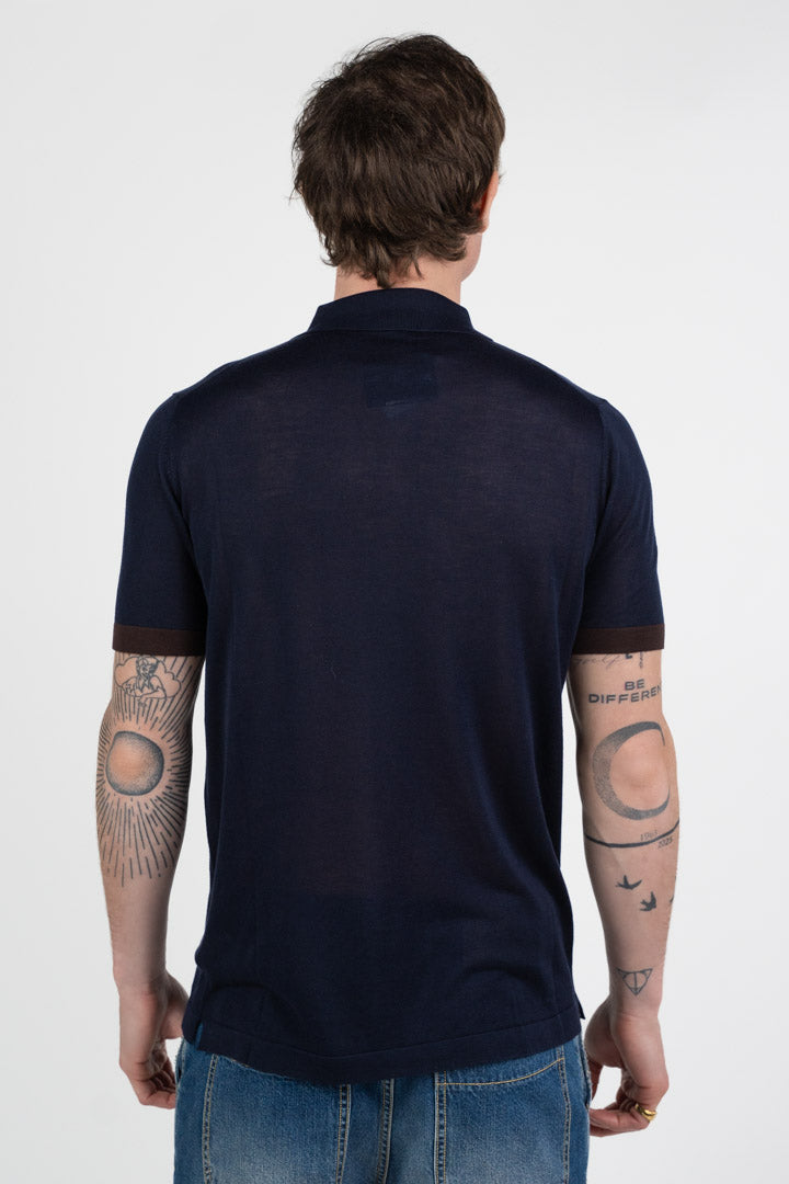 Polo in Filo di Cotone con Banda a Contrasto – Out Fit
