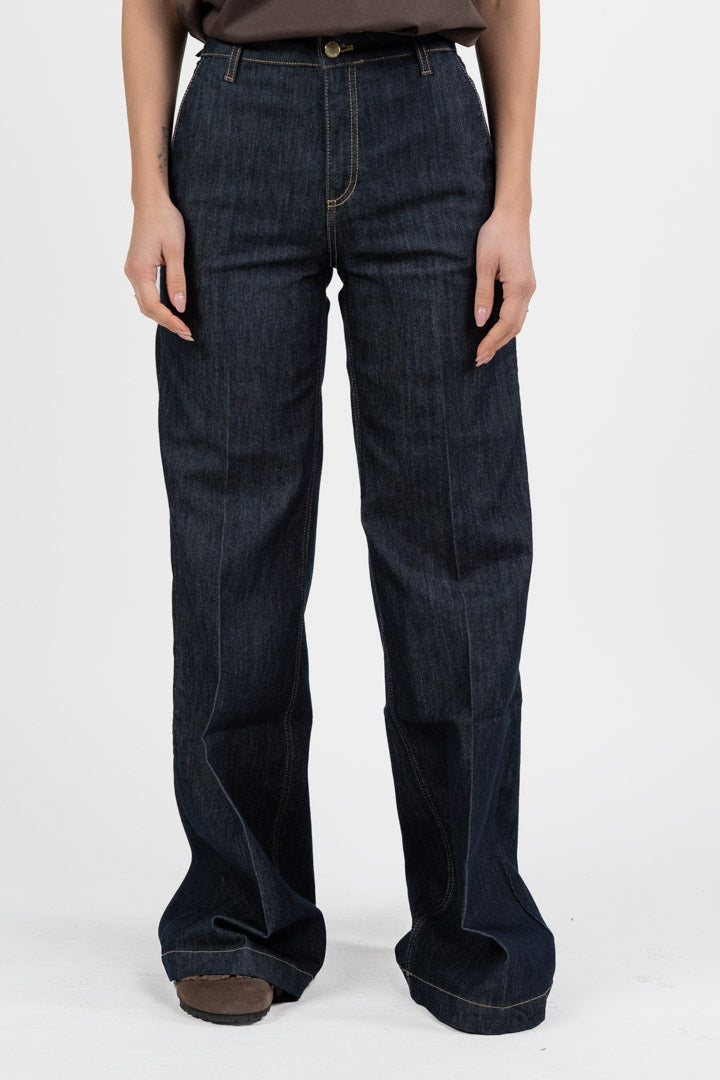 Jeans Wide Leg in Denim Scuro – Vicolo