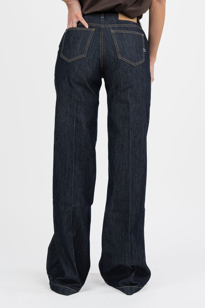 Jeans Wide Leg in Denim Scuro – Vicolo