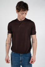 T-shirt in Maglia di Cotone – Marrone Cioccolato - Out Fit