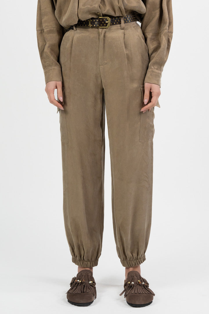 Pantalone Cargo in Tessuto Fluido - Vicolo