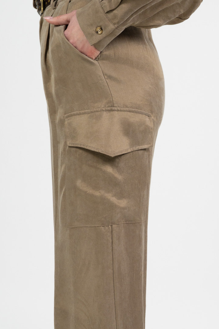 Pantalone Cargo in Tessuto Fluido - Vicolo
