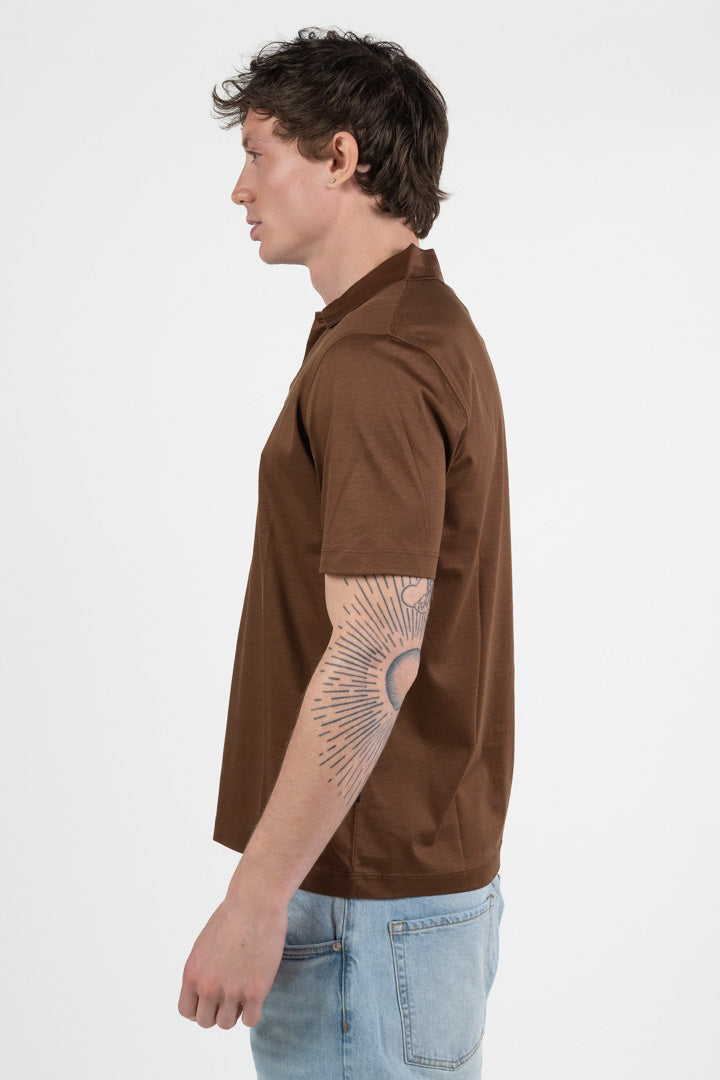 Polo in Maglia Rasata – Marrone Cioccolato - At.p.co