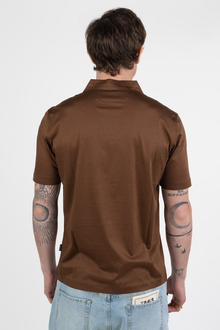 Polo in Maglia Rasata – Marrone Cioccolato - At.p.co