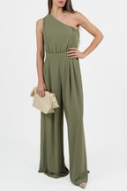 Tuta elegante in Georgette con coprispalle verde salvia - Penny Black