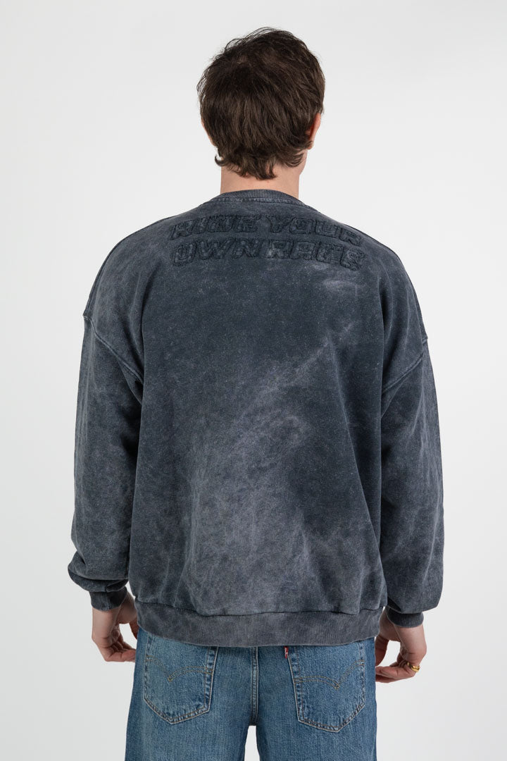 Felpa Girocollo Oversize – Acid Wash Grey - Patrizia Pepe