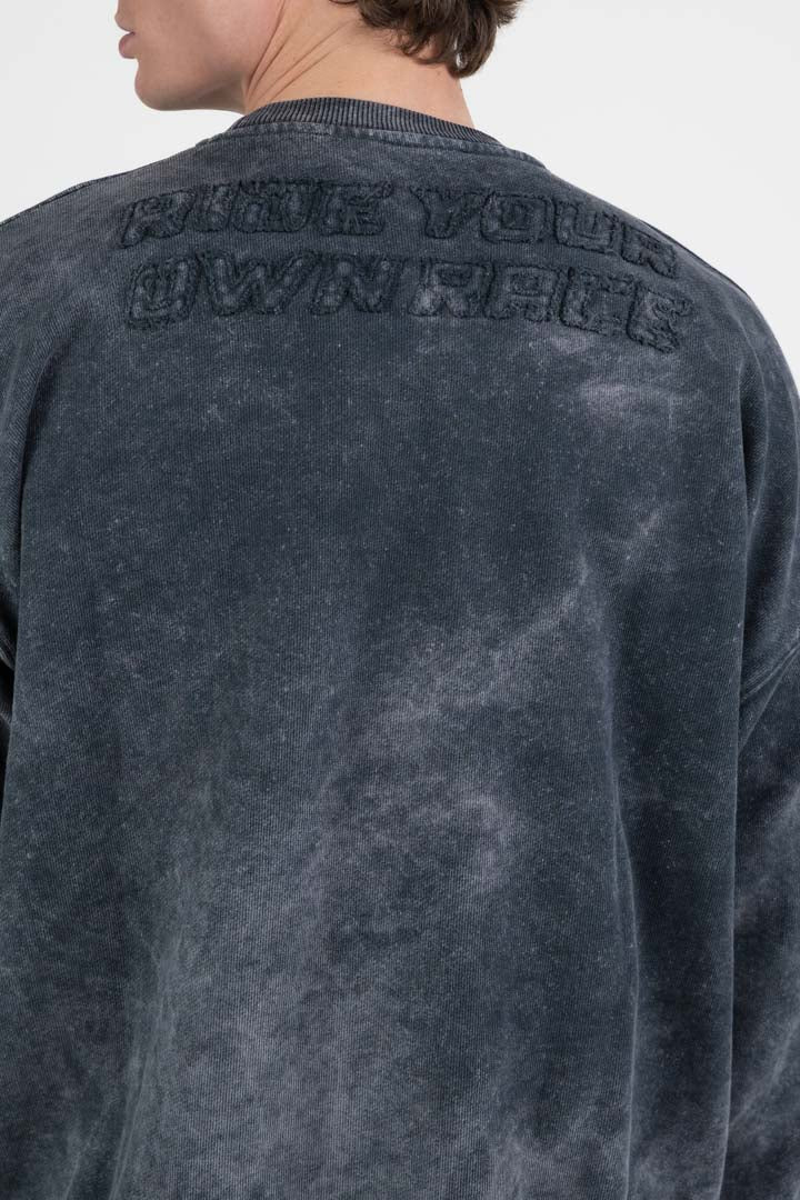 Felpa Girocollo Oversize – Acid Wash Grey - Patrizia Pepe