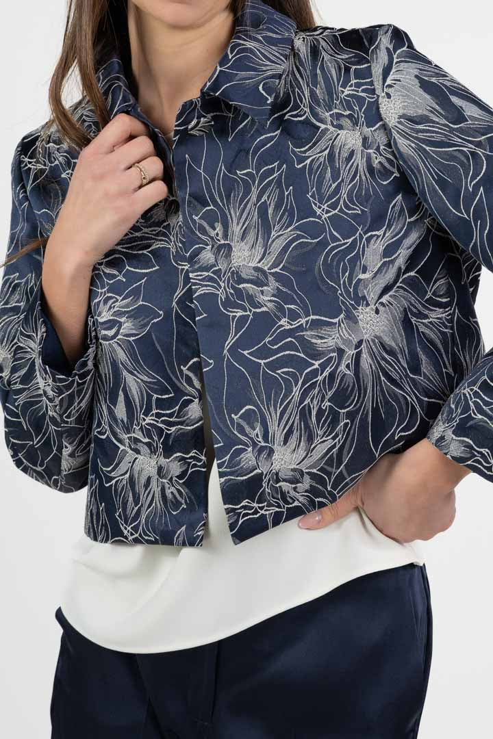 Bolerino in jacquard con disegno floreale - Emme Marella