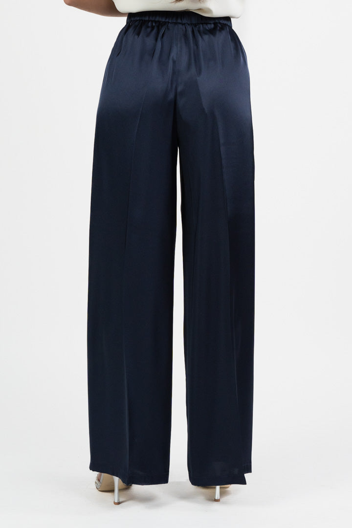 Pantalone in raso blu notte - Emme Marella