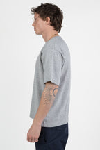 T-Shirt in Filo di Cotone  Grigio Melange - Out Fit