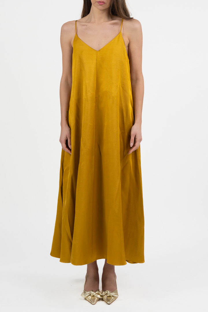 Abito Midi Satinato con Scollo a V - Marella
