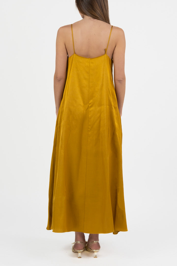 Abito Midi Satinato con Scollo a V - Marella