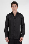 Camicia "Night Star" Slim Fit – Nero Glitter  - Adriano Langella