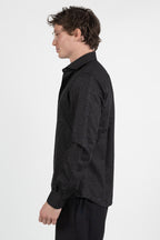 Camicia "Night Star" Slim Fit – Nero Glitter  - Adriano Langella