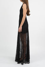 Abito lungo in pizzo con scollo nella schiena - Gaudì