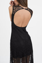 Abito lungo in pizzo con scollo nella schiena - Gaudì