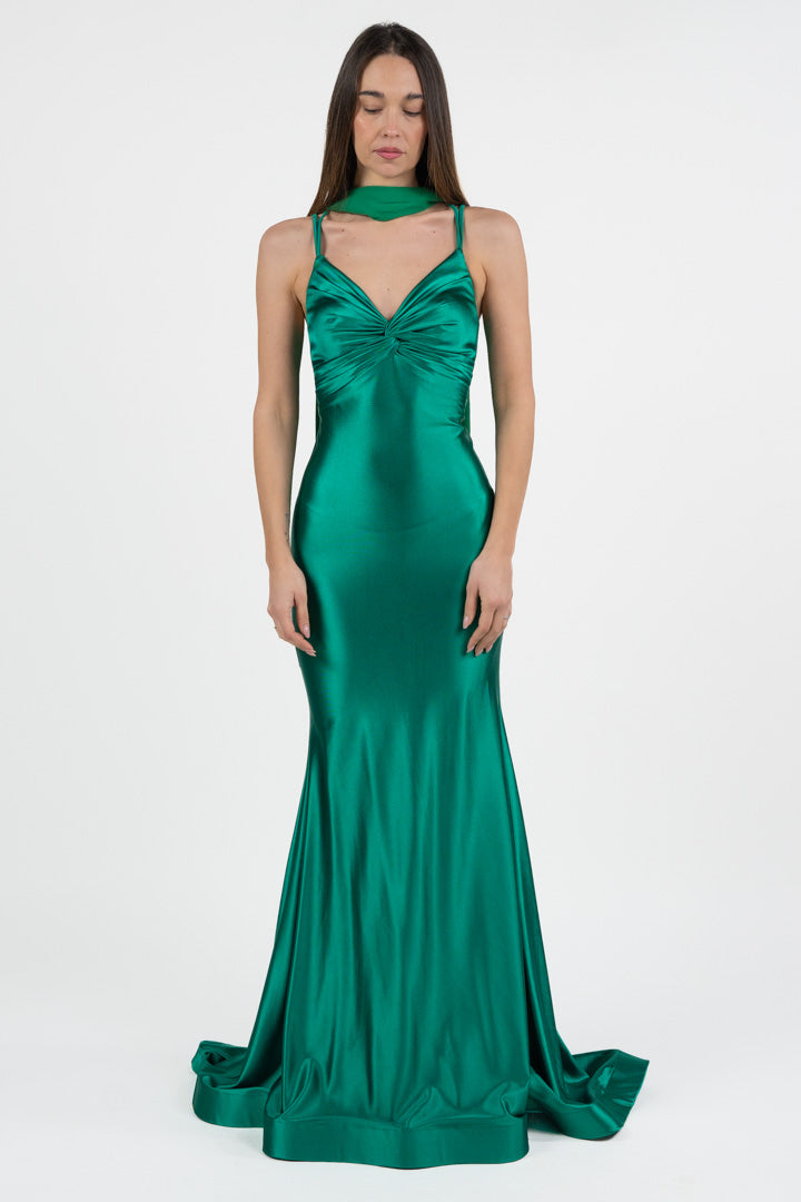 Abito a sirena verde smeralo - Berti Mode Collection