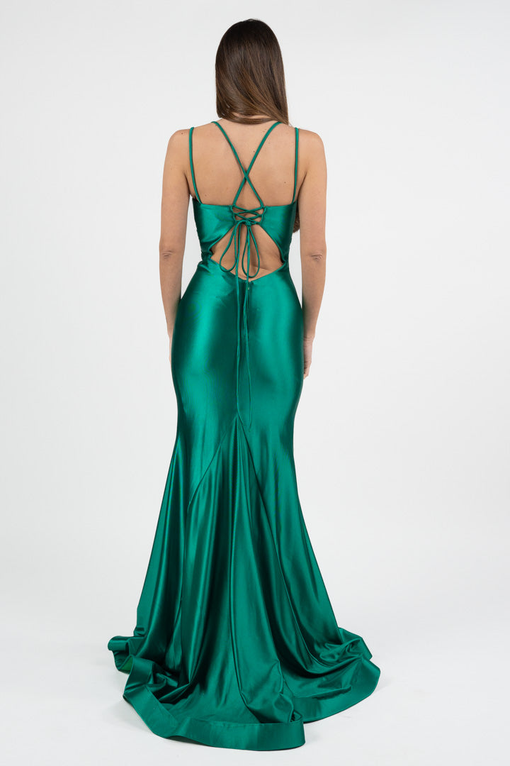 Abito a sirena verde smeralo - Berti Mode Collection