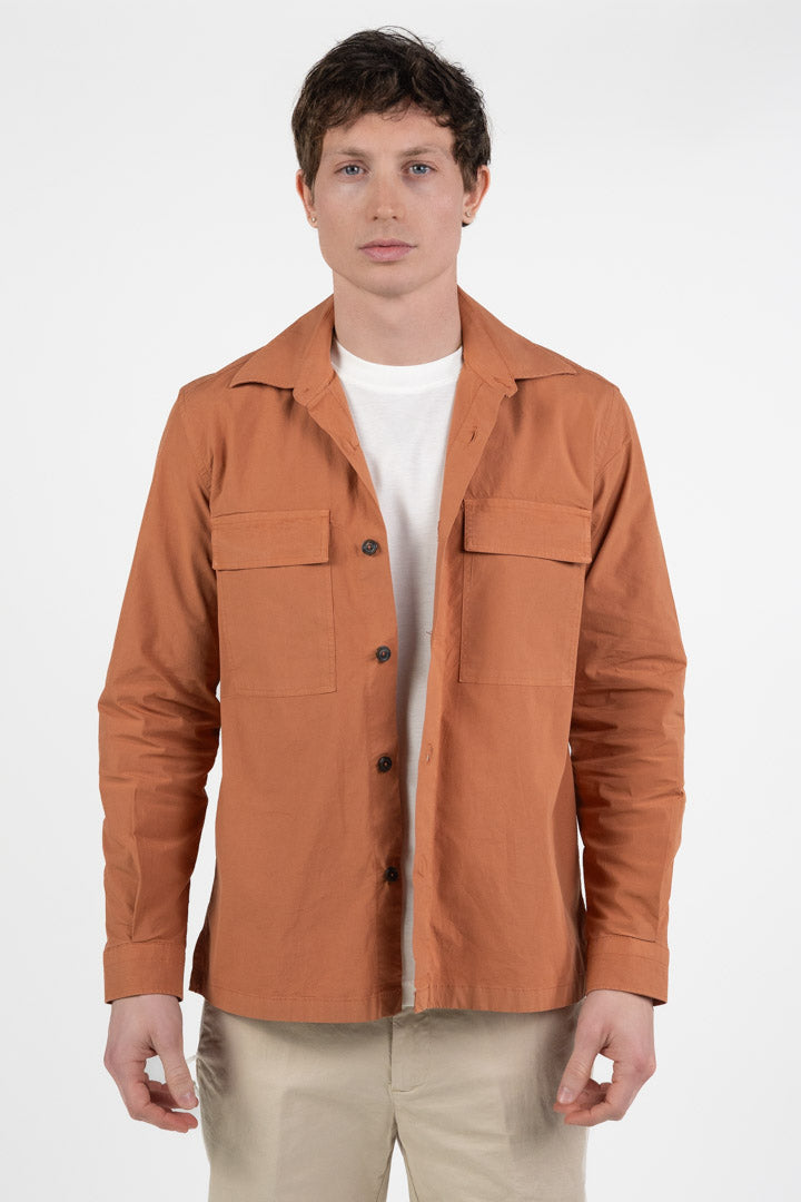 Overshirt Leggera in Cotone Tecnico – Color Mattone - Out Fit