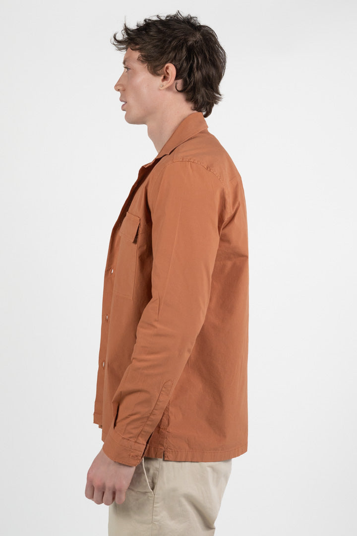 Overshirt Leggera in Cotone Tecnico – Color Mattone - Out Fit