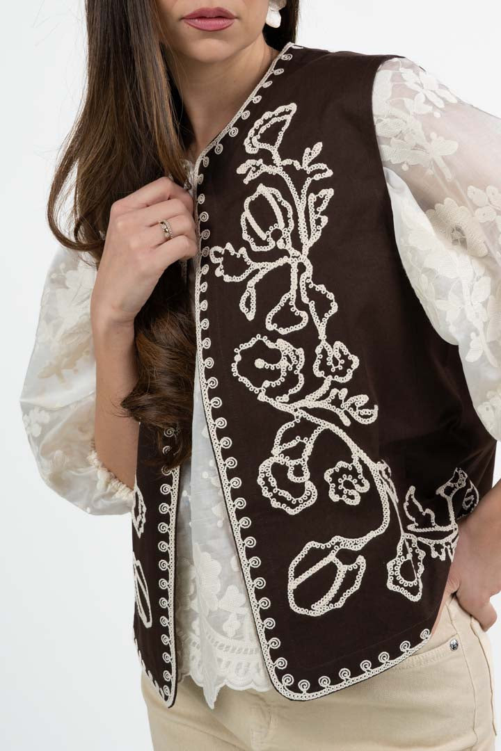 Gilet con Ricami - PennyBlack