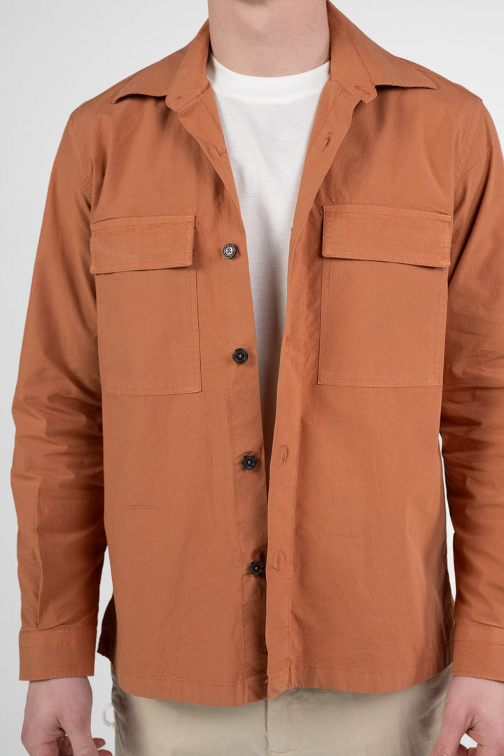 Overshirt Leggera in Cotone Tecnico – Color Mattone - Out Fit