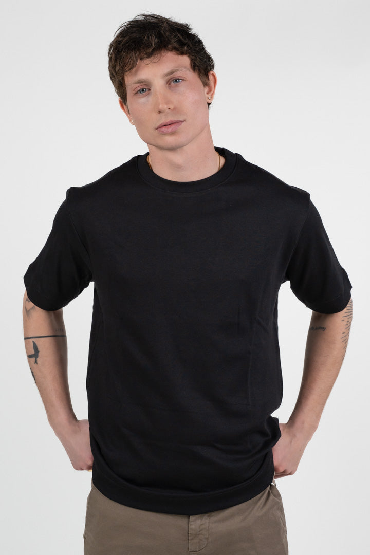 T-Shirt Oversize in cotone  Total Black - Berna