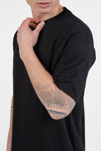 T-Shirt Oversize in cotone  Total Black - Berna