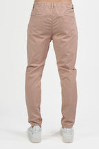 Pantalone Chino Slim Fit in Cotone Stretch – Rosa Polvere - Over/d