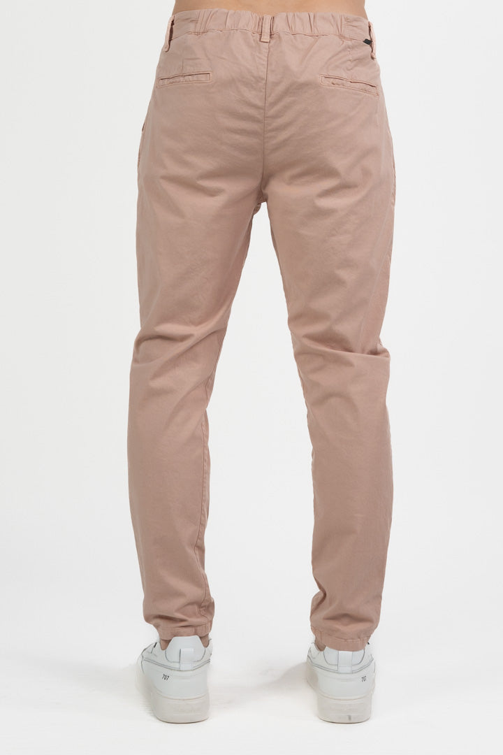 Pantalone Chino Slim Fit in Cotone Stretch – Rosa Polvere - Over/d