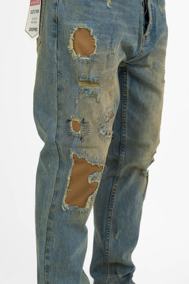 Jeans Denim "Used Effect" – Streetwear Style- Berna