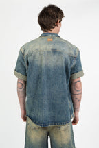 Camicia Denim con Lavaggio Acid e Strappi - I'm Brian